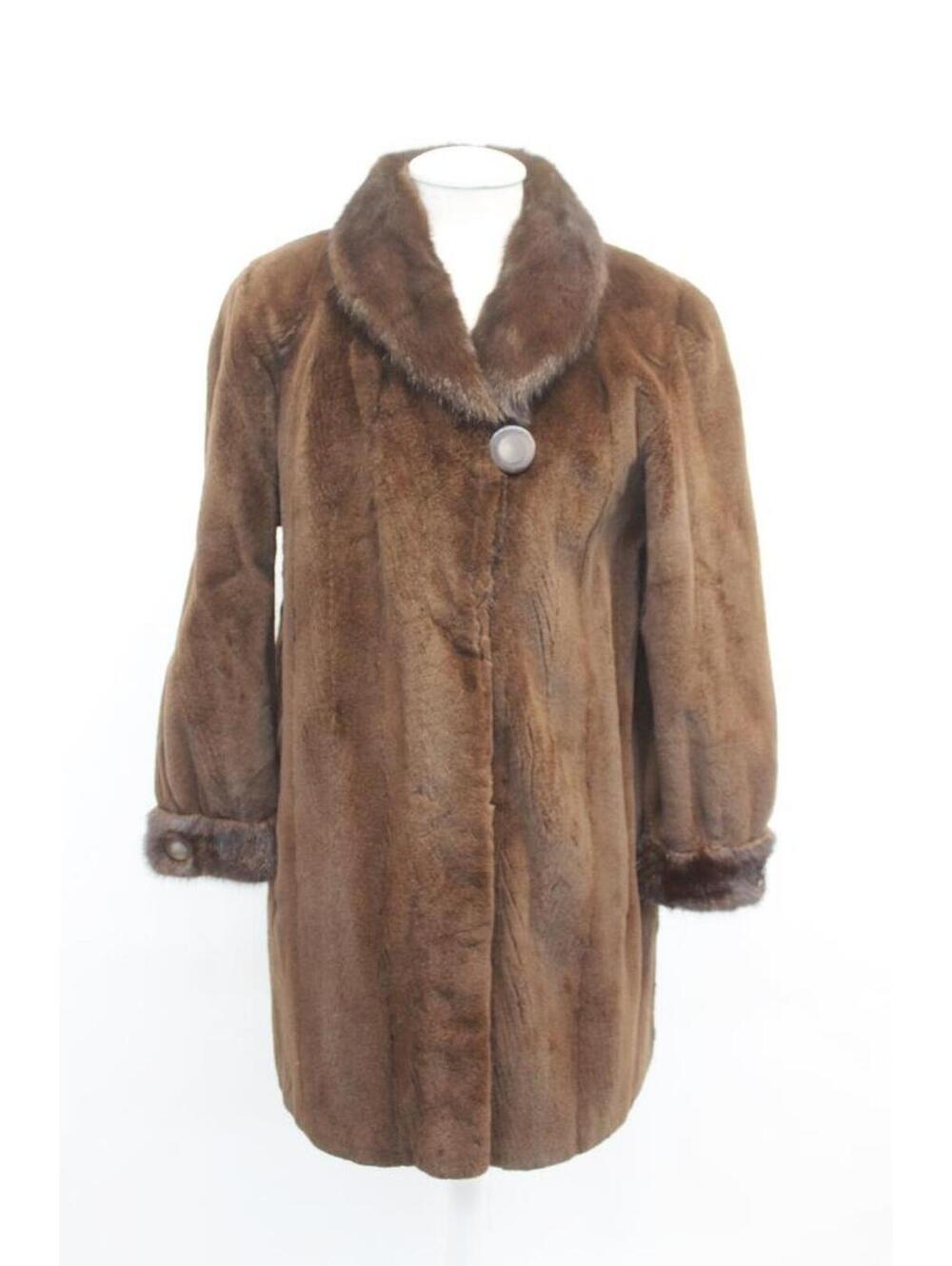 Excellent Canadian Sheared Mahogany Mink Fur Coat Jacket Women Woman Sz 6 Small